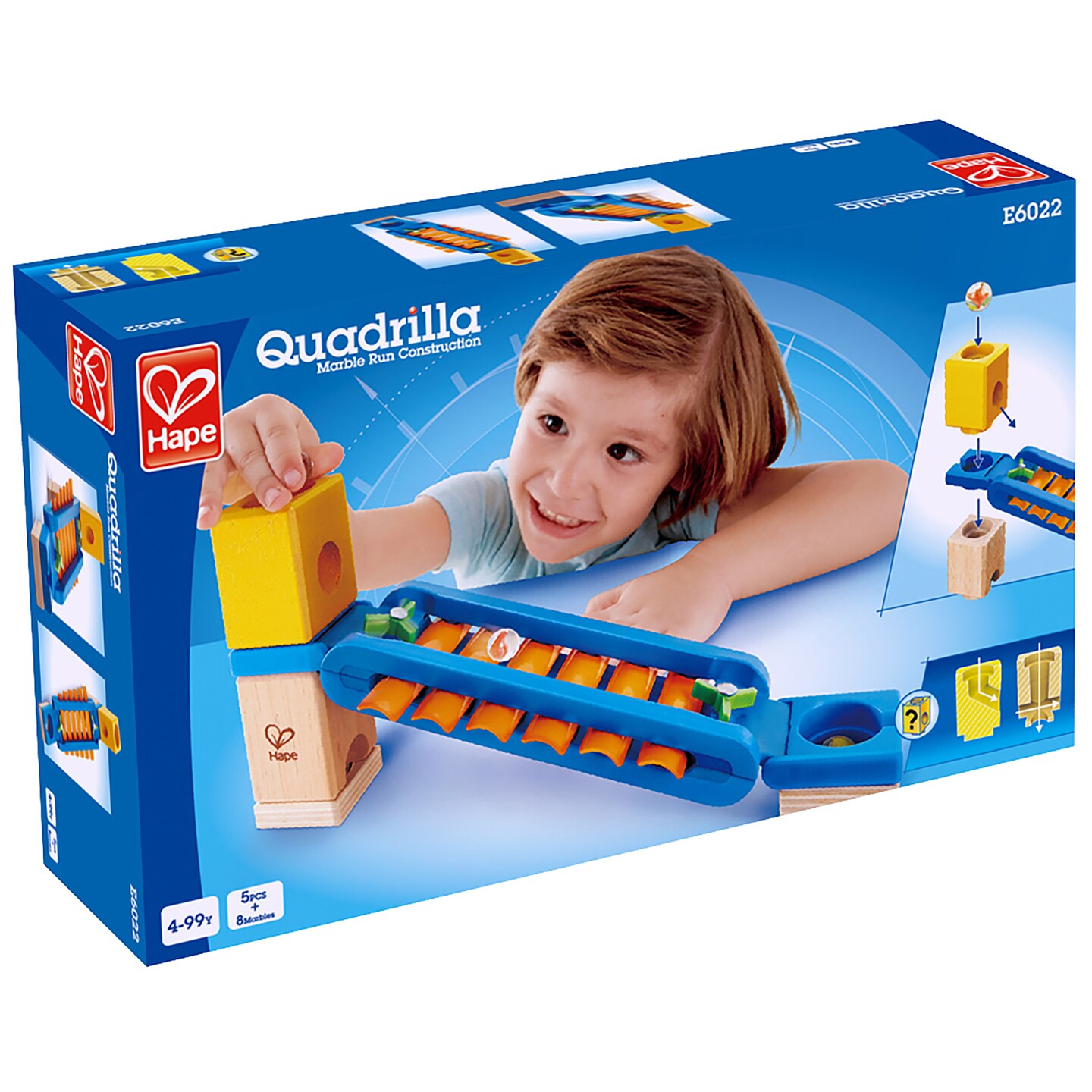 Hape: Quadrilla Sonic Playground - 15 pc Wooden Toy Accessory, 6 Blocks, 8 Marbles, 1 Xylophone, For Use With Quadrilla Marbel Runs, Kids Ages 4+