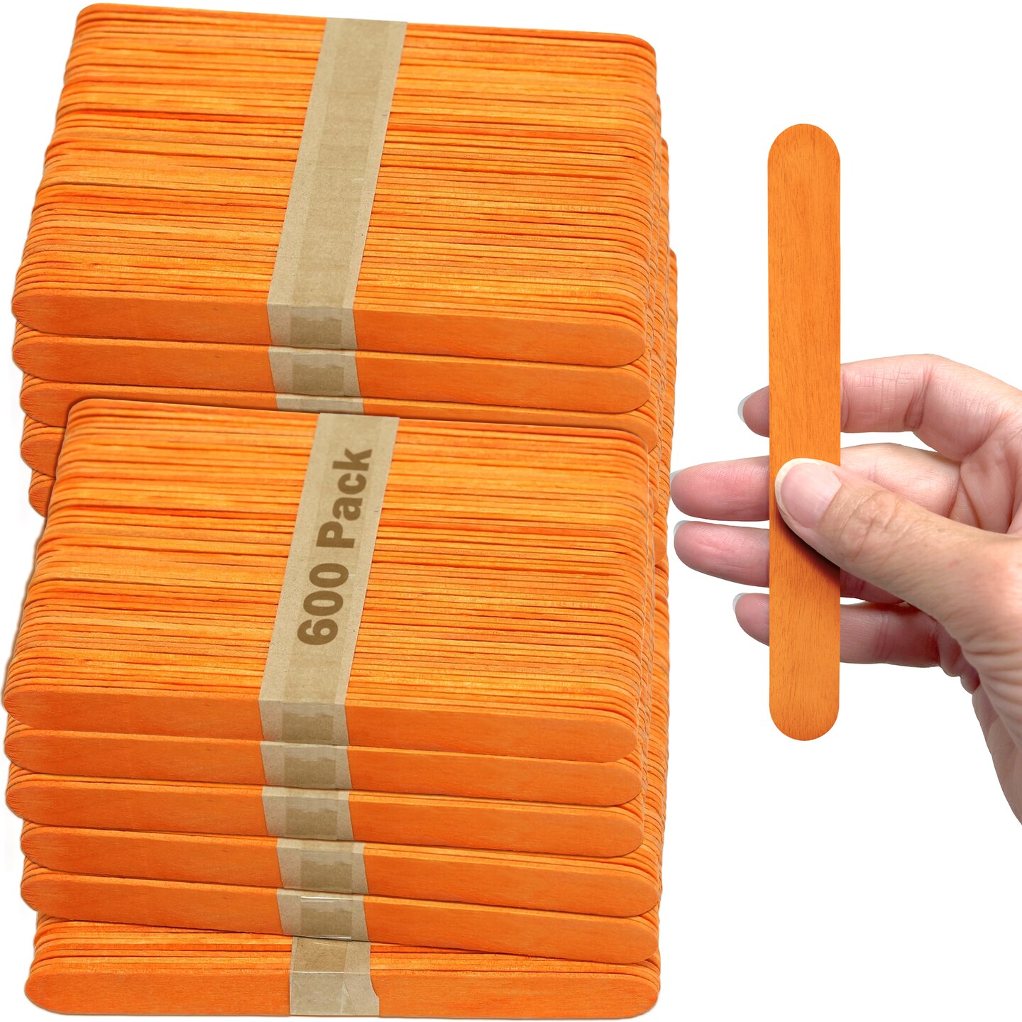 CraftySticks 6 Inch Jumbo Wood Popsicle Sticks for Crafts and STEM Learning