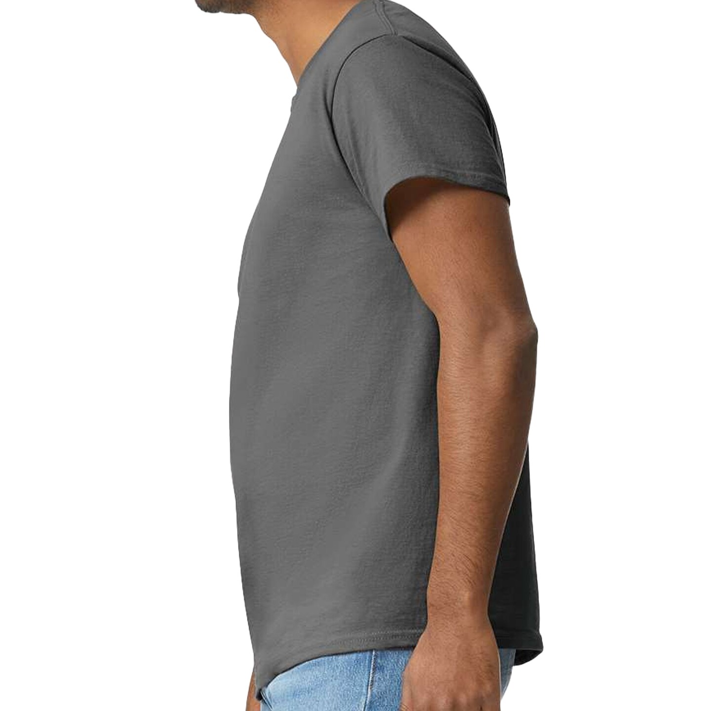 Gildan Unisex Ultra Cotton Short Sleeve T-Shirt, Charcoal Crewneck Tee Blanks for Crafting