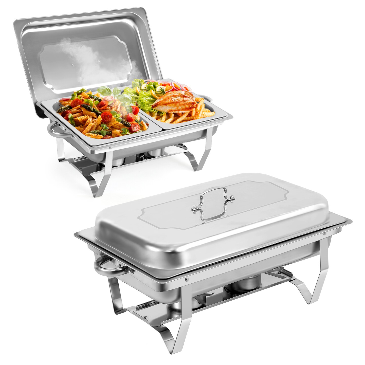 Stainless Steel Chafing Dish with Lid, Rectangular Food Warmer for ...