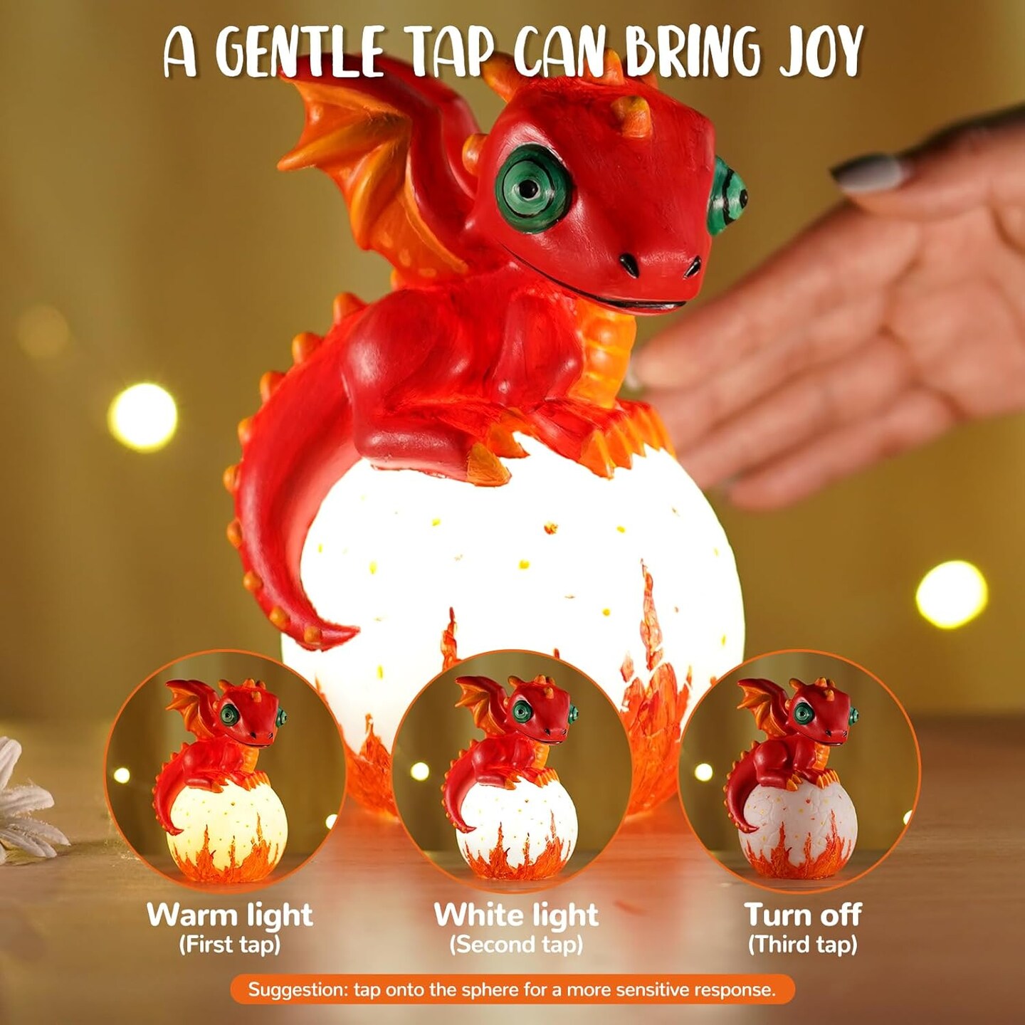 JMMICO Paint Your Own Dragon Lamp Craft Kit, Painting Kits for Kids Ages 4-8, DIY Dragon Craft Night Light with 12 Colors Paint, Arts and Crafts for Kids Ages 6-14,Pat-pat Drawing Toys Birthday Gift