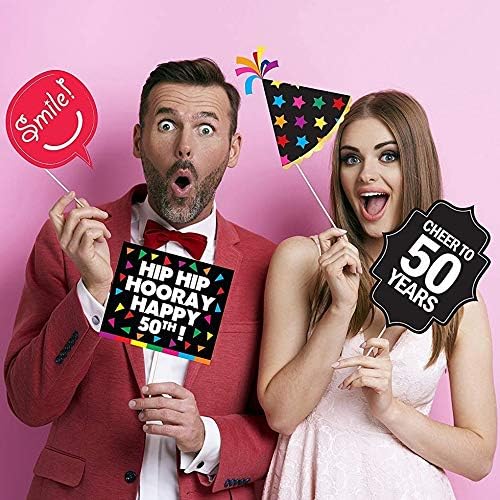 40 Pieces 50th Birthday Photo Booth Party Props