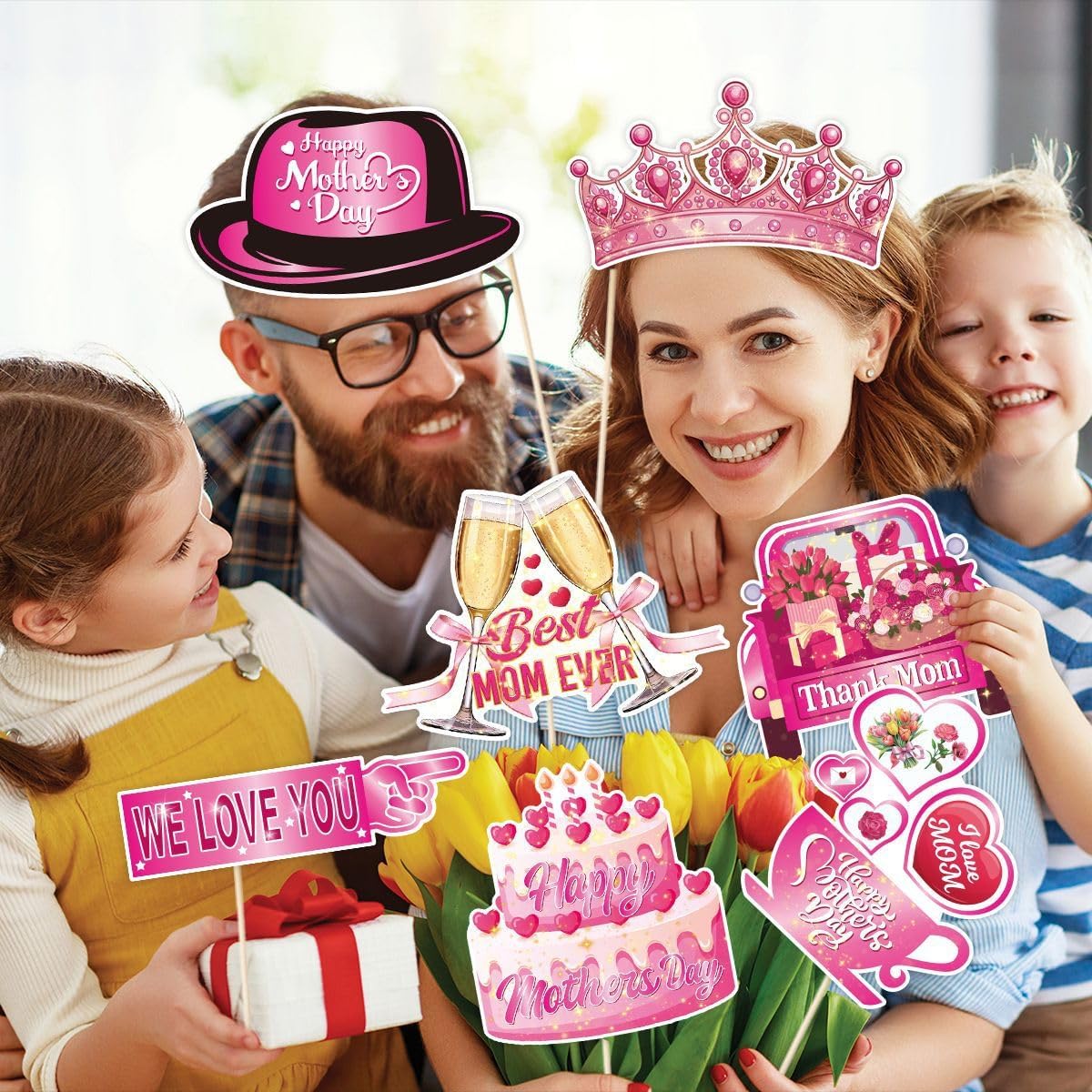 30Pcs Mother&#x27;s Day Photo Booth Props