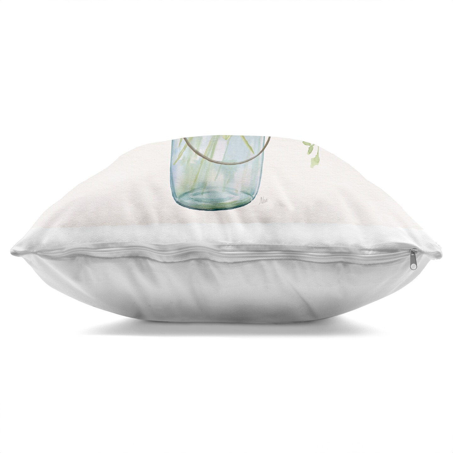 Stupell Industries Hydrangea in Mason Jar Decorative Printed Pillow design by Nan, 18 x 7 x 18