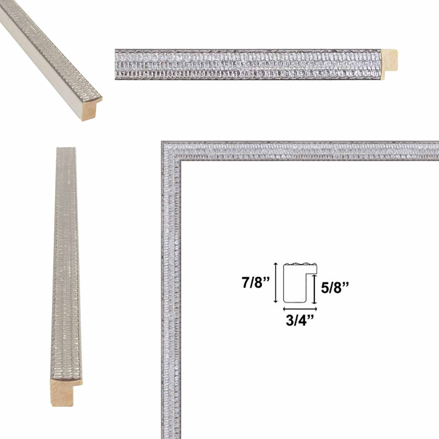 Slim Modern Bright Chrome Silver Pebbled Texture Picture Frame 20x28 frame