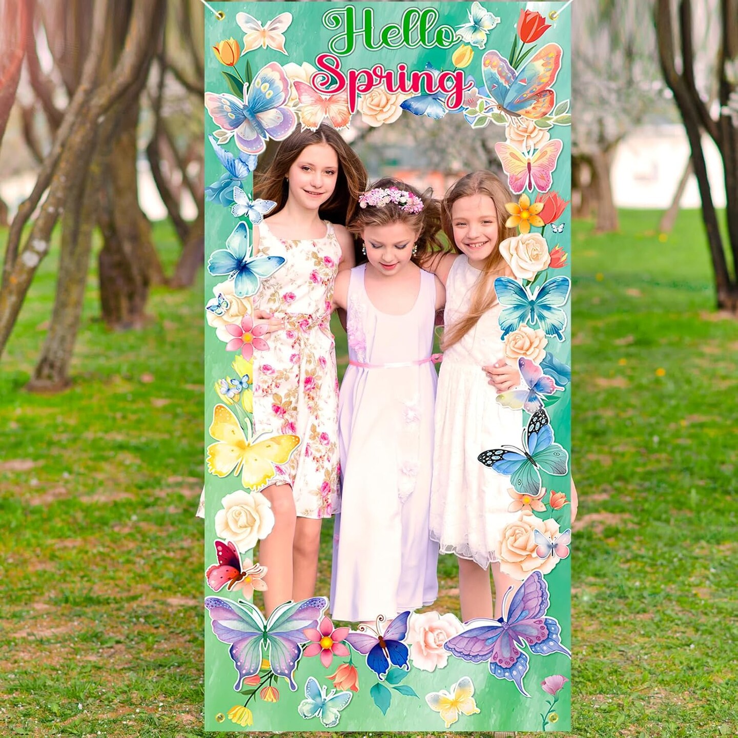 Hello Spring Photo Booth Banner,