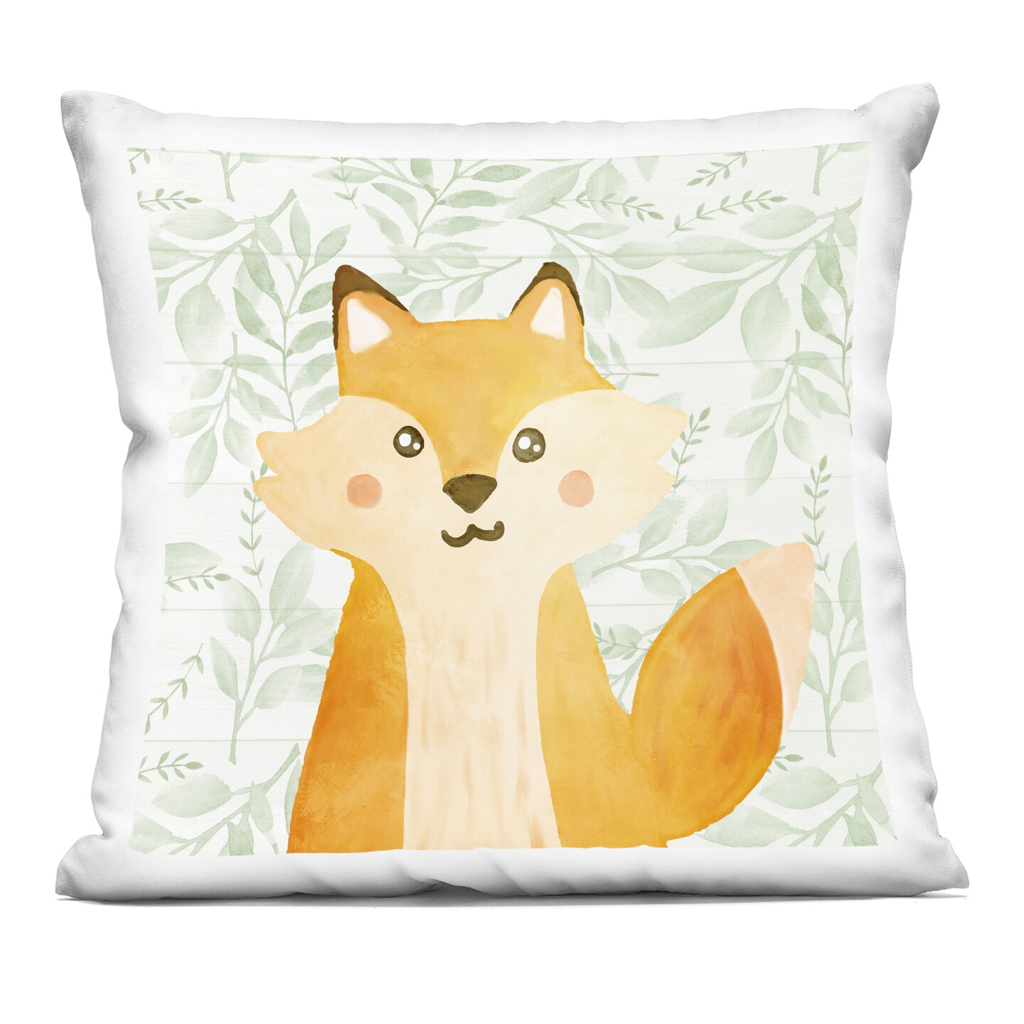 Stupell Industries Joyful Fox on Botanicals Decorative Printed Pillow design by Kim Allen, 18 x 7 x 18