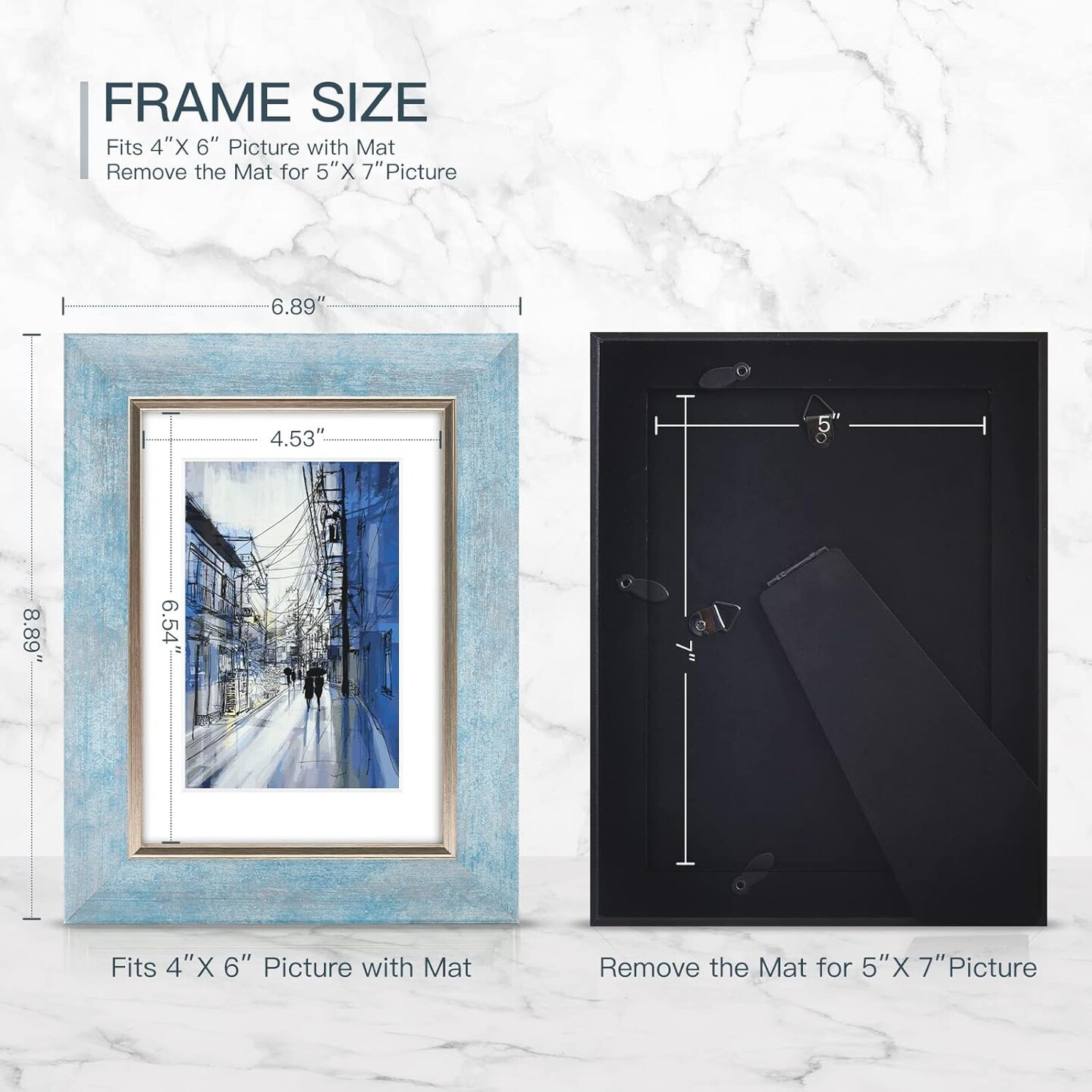 5x7 Picture Frames Set of 4 Rustic Retro Photo Frame with HD plastic cover for all Mount and Tabletop Display Family Friends Wedding Gift
