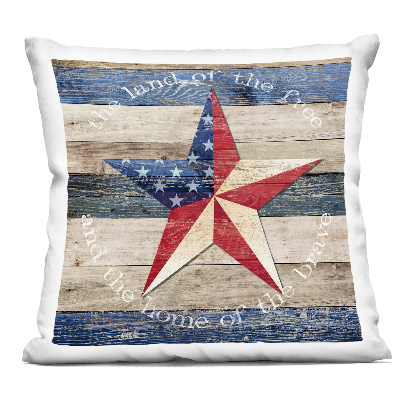 Stupell Industries Patriotic Star & Phrase Decorative Printed Pillow design by Susan Arnot, 18 x 7 x 18