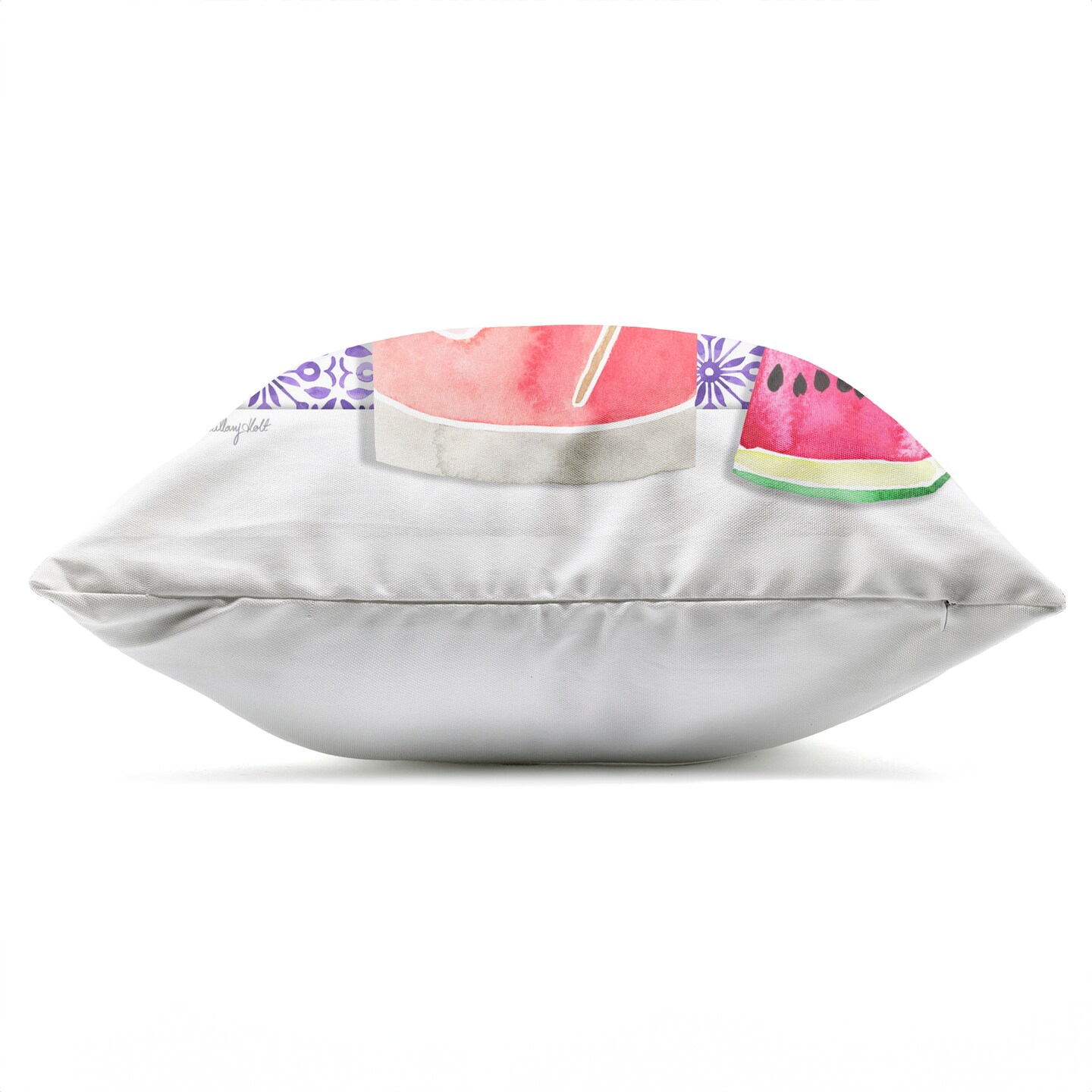 Stupell Industries Mediterranean Watermelon Drink Outdoor Printed Pillow design by Hillary Holt, 18 x 7 x 18