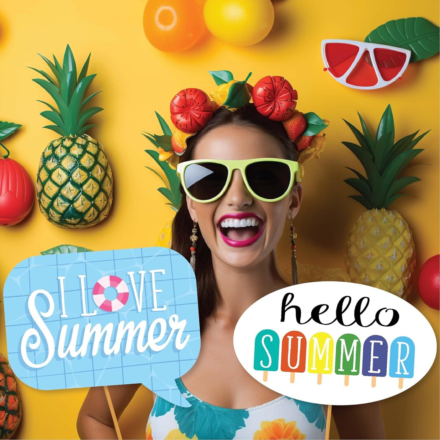 41 pcs of Summer Photo Booth Props