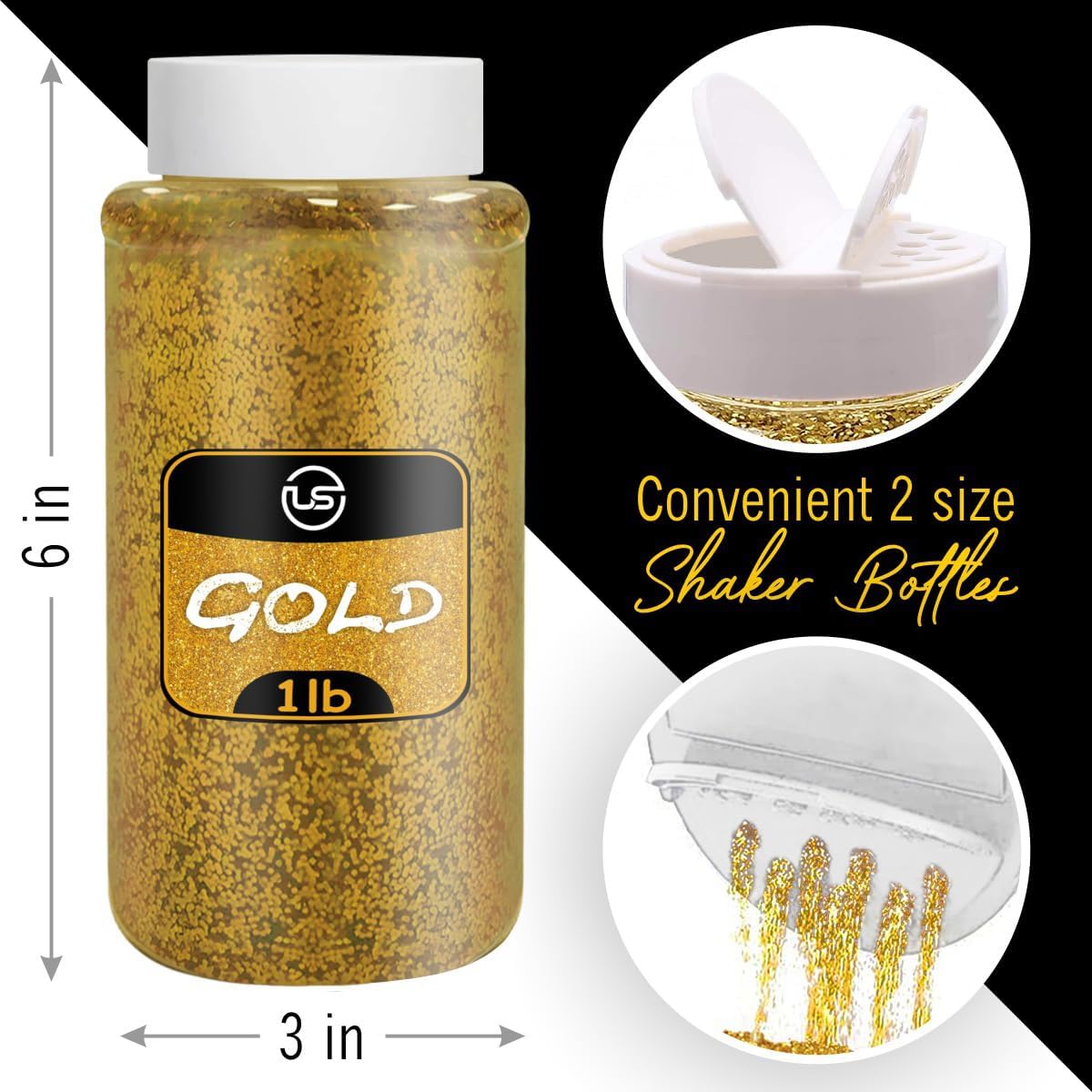 Gold Glitter Bulk Fine Glitter for Crafts