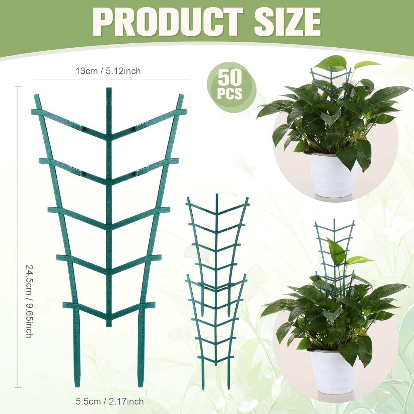 50 Pack Plant Trellis for Pots Garden Trellis for Potted Plants