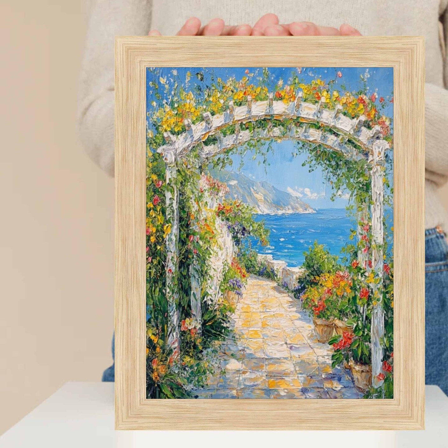 Cypress Natural Oak Wood Picture Frame 27x40 frame