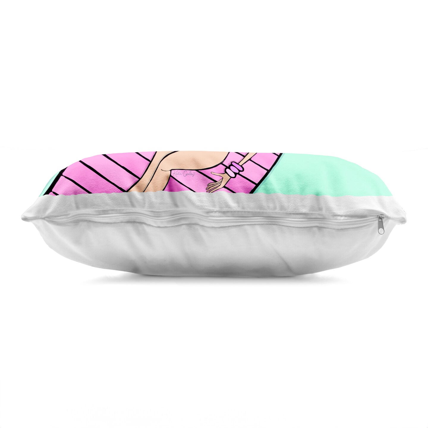 Stupell Industries Trendy Girl on Pool Float Decorative Printed Pillow design by Katie Conley, 14 x 7 x 20
