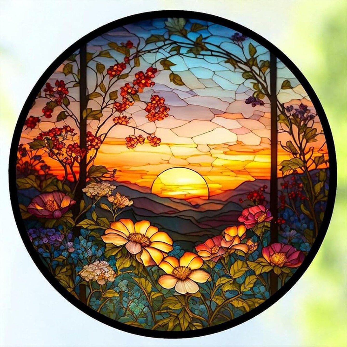 Diamond Painting Kits for Adults, 5D DIY Diamond Art Kits for Beginners Round Full Drill Diamond Painting for Home Wall Decoration Gift 12&#xD7;12inch, Stained Glass Sunflower