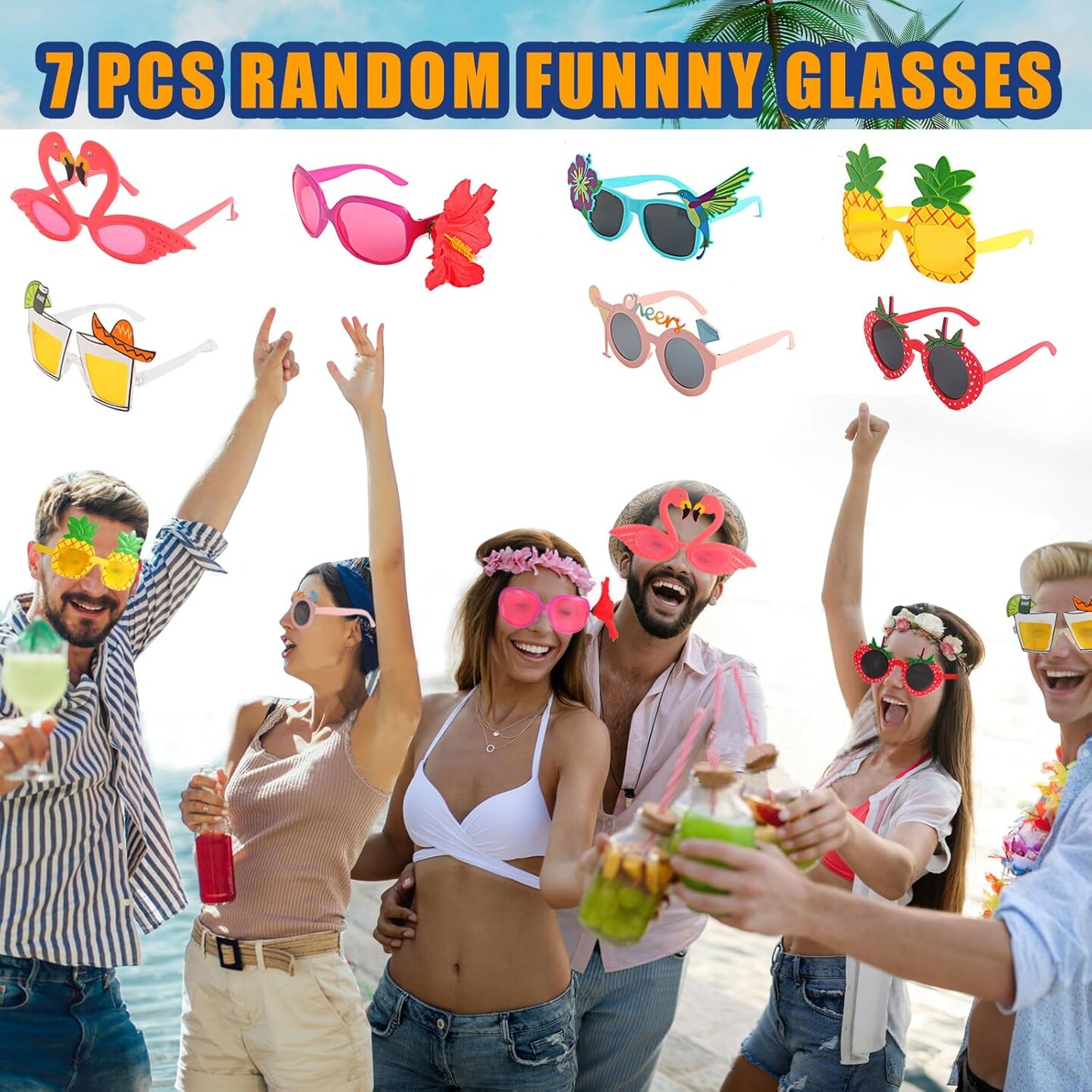 Bulk Summer Hawaiian Photo Booth Props