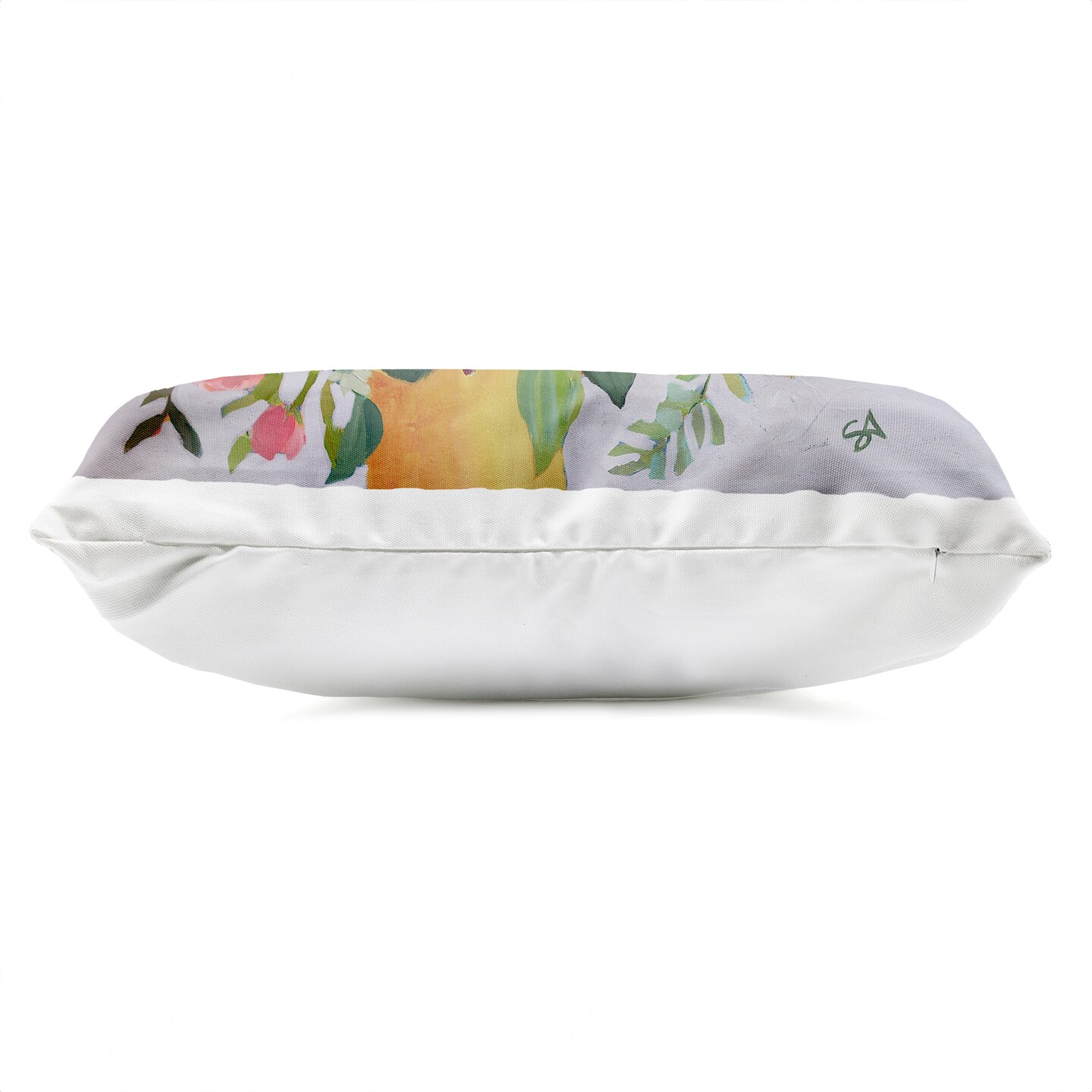 Stupell Industries Assorted Flowers in Pink & Yellow Outdoor Printed Pillow design by Suzanne Allard, 14 x 7 x 20
