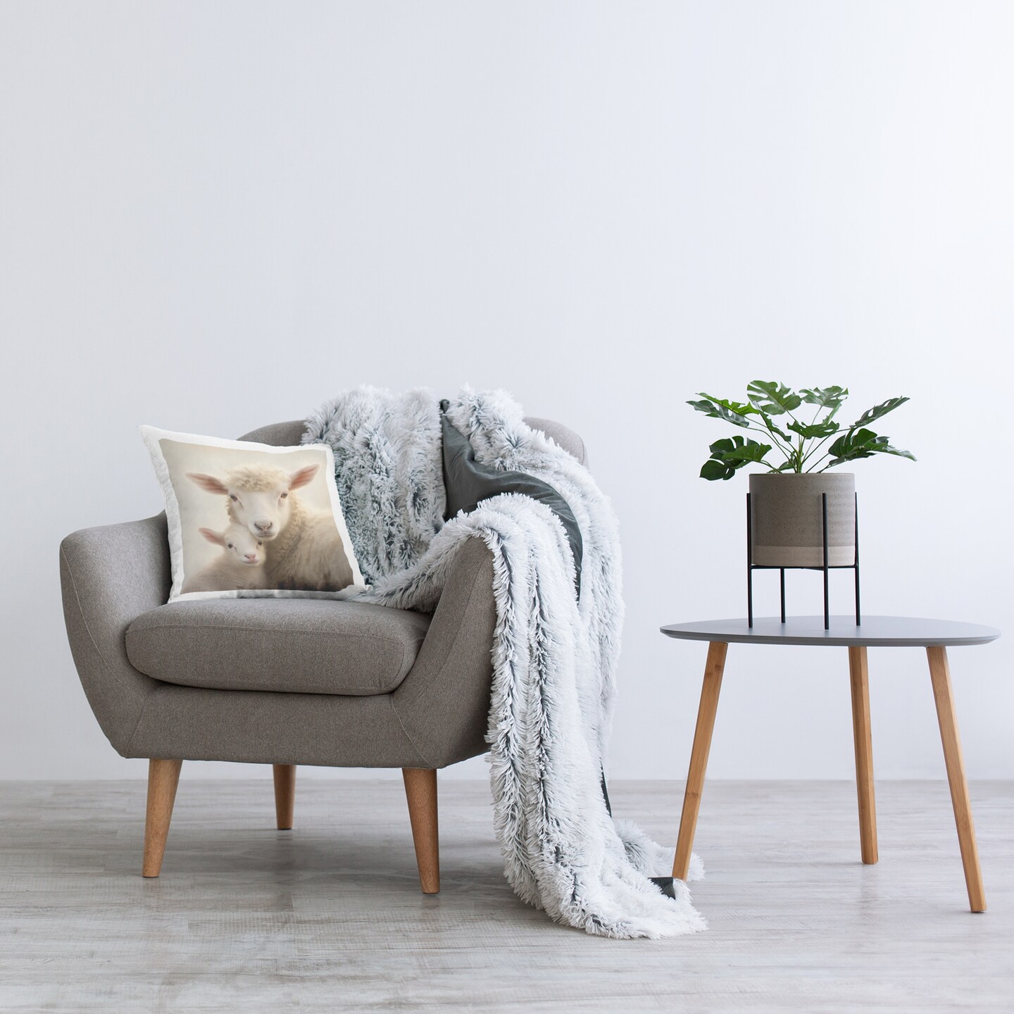 Stupell Industries Lamb & Sheep Cuddles Decorative Printed Pillow design by Heidi Kuntz, 18 x 7 x 18