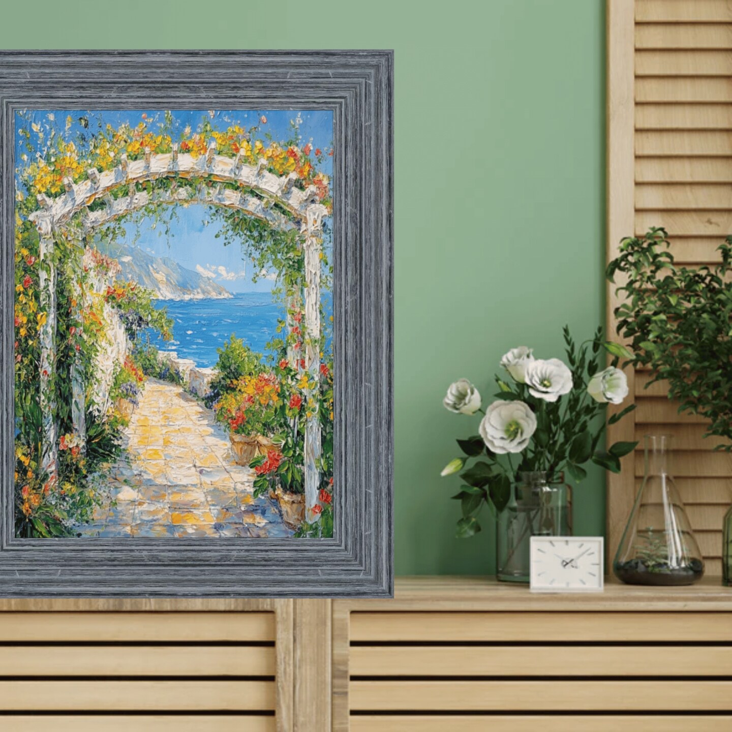 Rustic Wide Wood Ocean Blue Picture Frame 20x24 frame