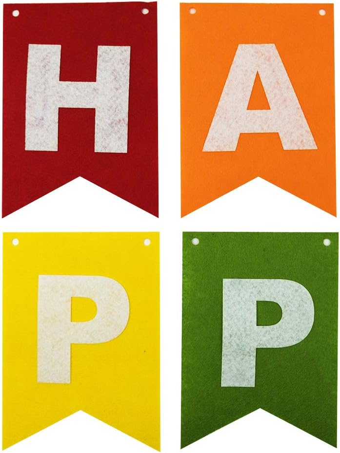 Rainbow Felt Fabric Bunting, 35 Pcs/ 24.6 Feet(3 Pack) Decoration Banners for Birthday Party