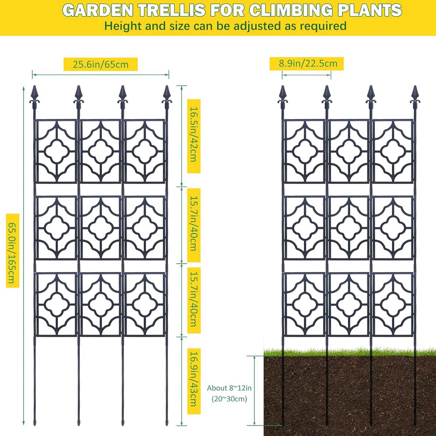 Garden Trellis for Climbing Plants 65 Inch