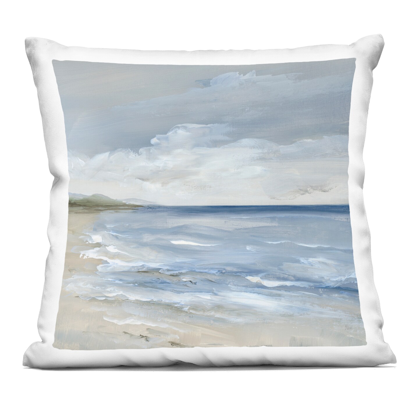 Stupell Industries Stormy Beach Landscape Decorative Printed Pillow design by Nan, 18 x 7 x 18