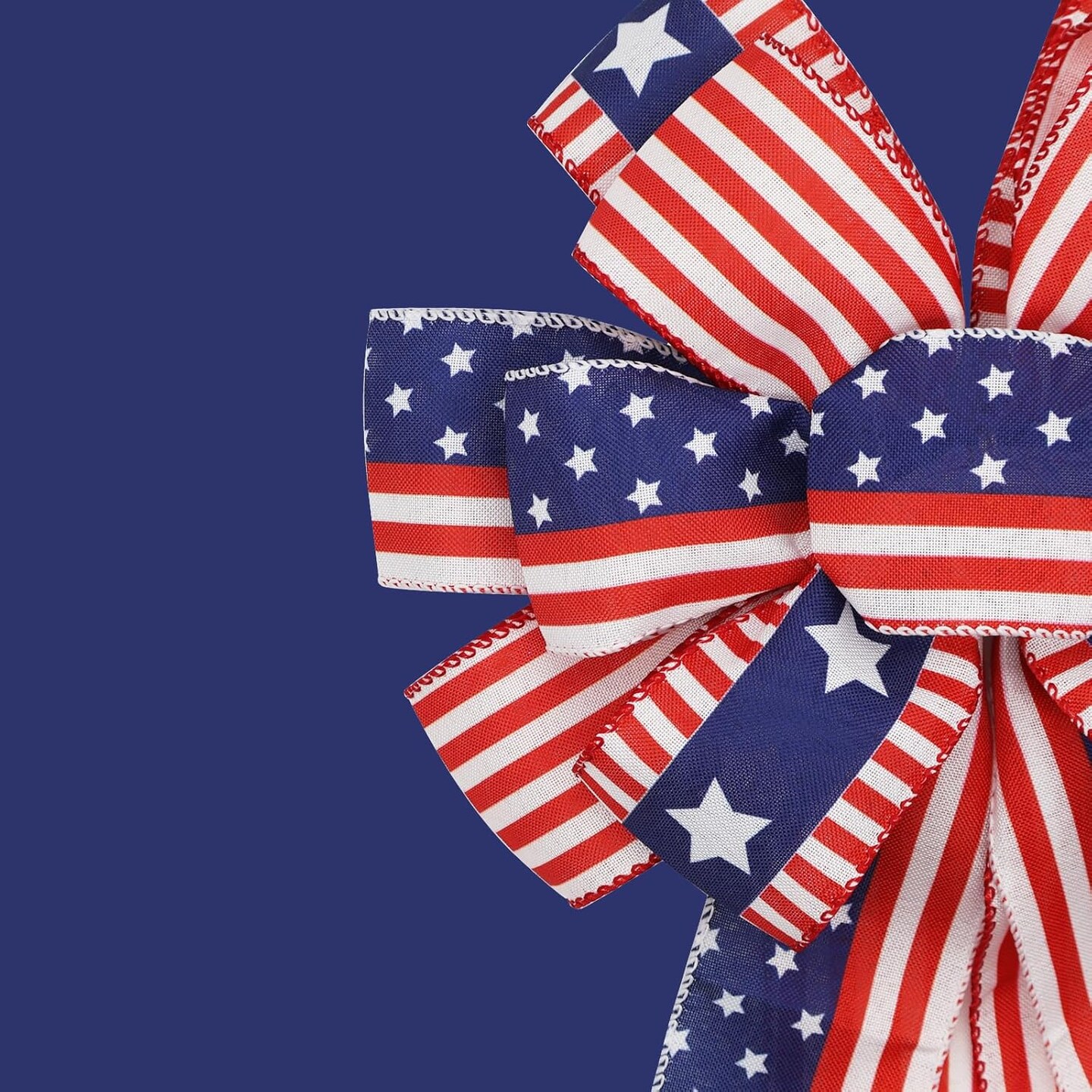 Large 4th of July Bows for Wreath 20x11 Inch, 2 Pack Pre-Tied Patriotic Wired Ribbon Bow, Independence Day, Memorial Day, Tree Topper Bow for Front Door Outdoor Decoration (Red)