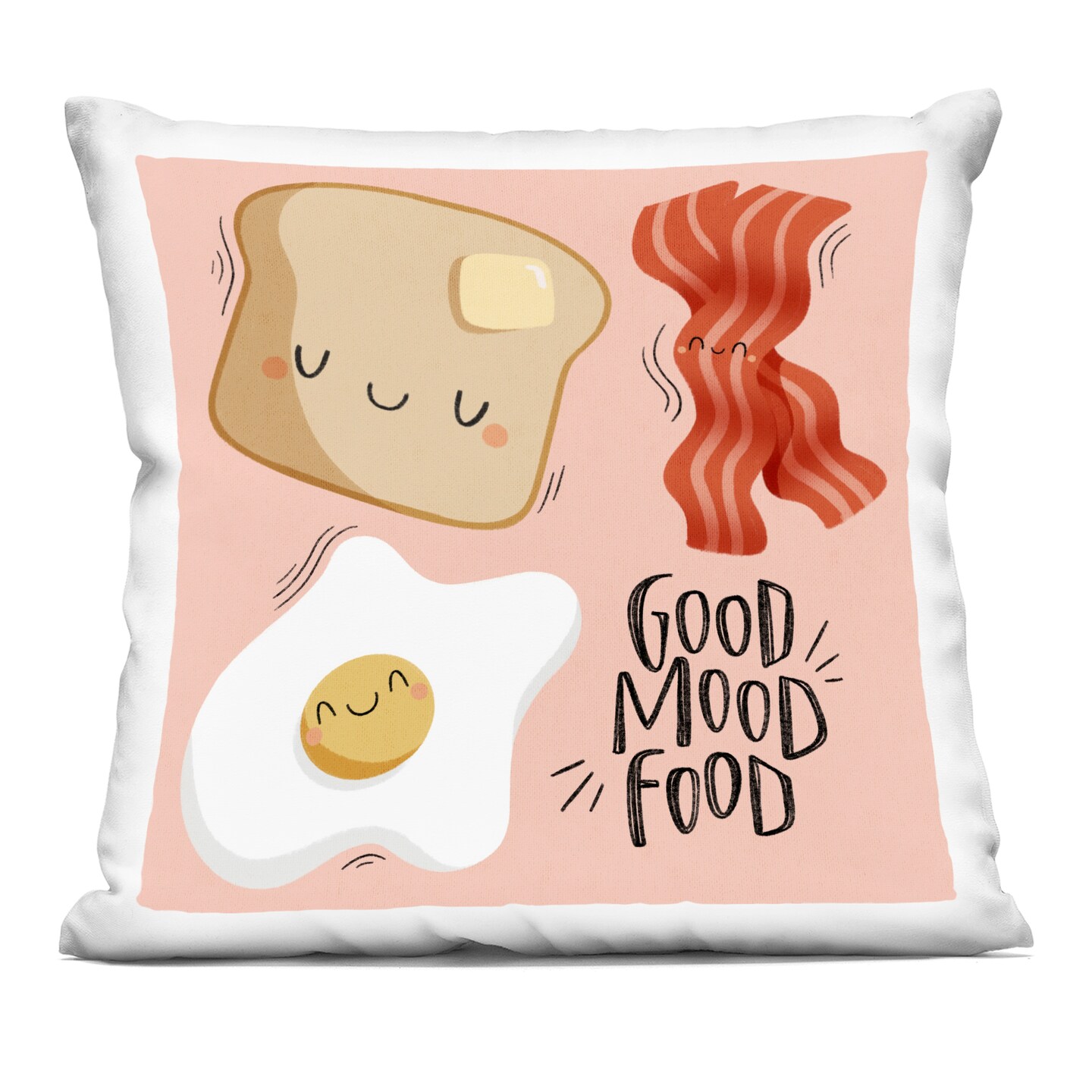 Stupell Industries Good Mood Food Breakfast Decorative Printed Pillow design by Sarah Hickman, 18 x 7 x 18