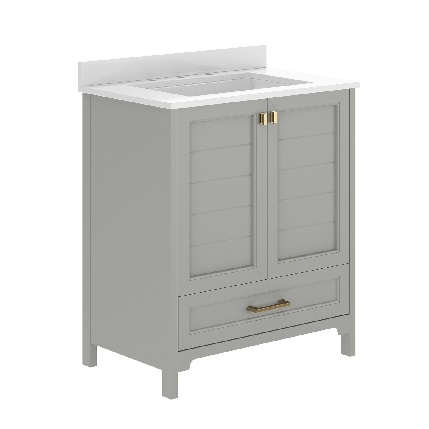 Merrick Lane Argos Single Sink Bathroom Vanity with Undermount Basin, Soft-Close Cabinet, Easy-Glide Drawer, and Carrara Marble Finish Countertop