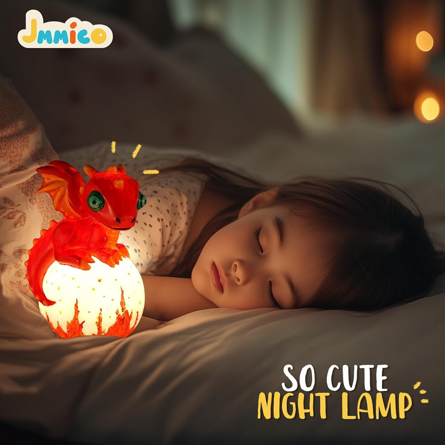 JMMICO Paint Your Own Dragon Lamp Craft Kit, Painting Kits for Kids Ages 4-8, DIY Dragon Craft Night Light with 12 Colors Paint, Arts and Crafts for Kids Ages 6-14,Pat-pat Drawing Toys Birthday Gift