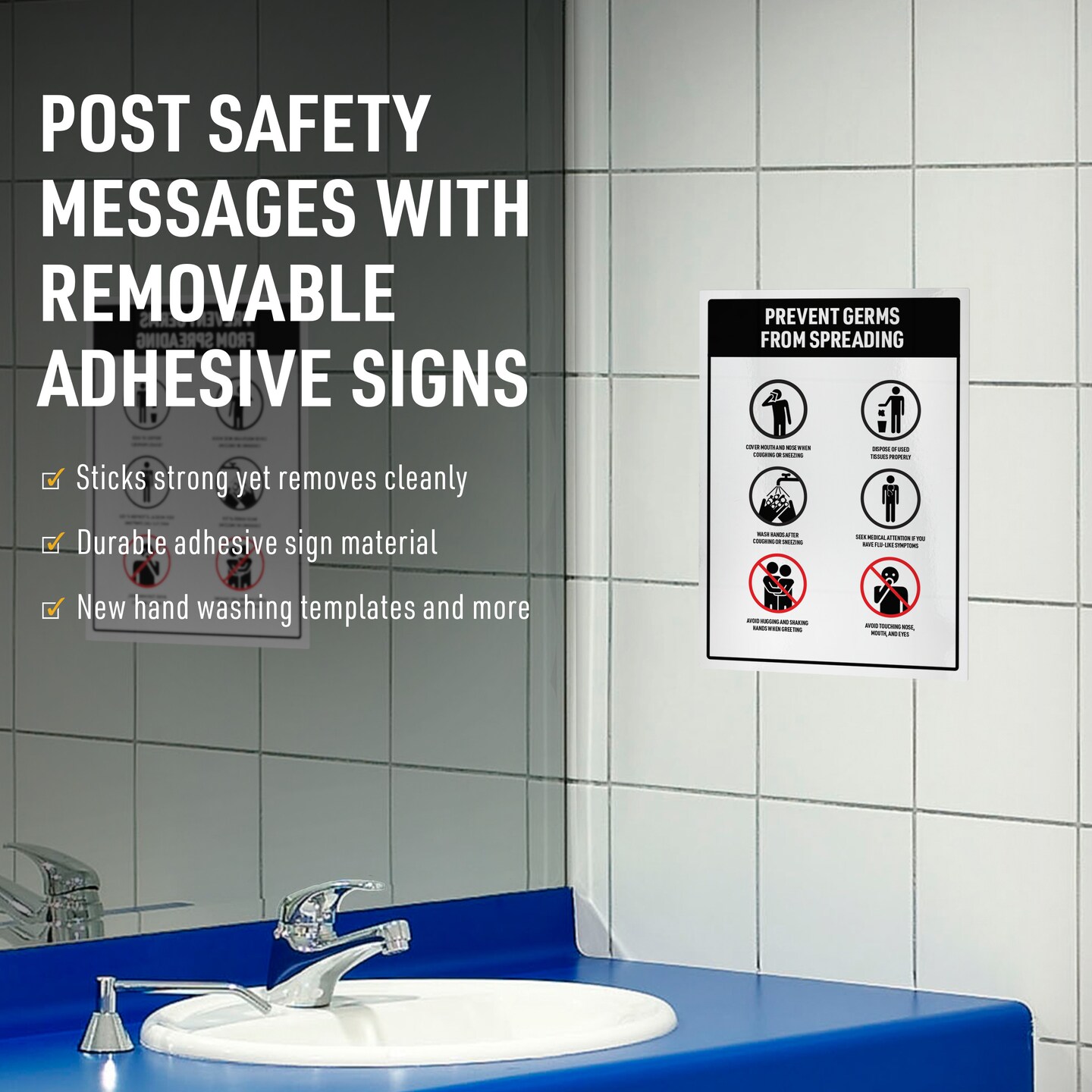 Avery Removable Label Safety Signs, 3-1/2&#x22; x 5&#x22;, Printable, Water/Chemical Resistant, 60 Labels (61514)