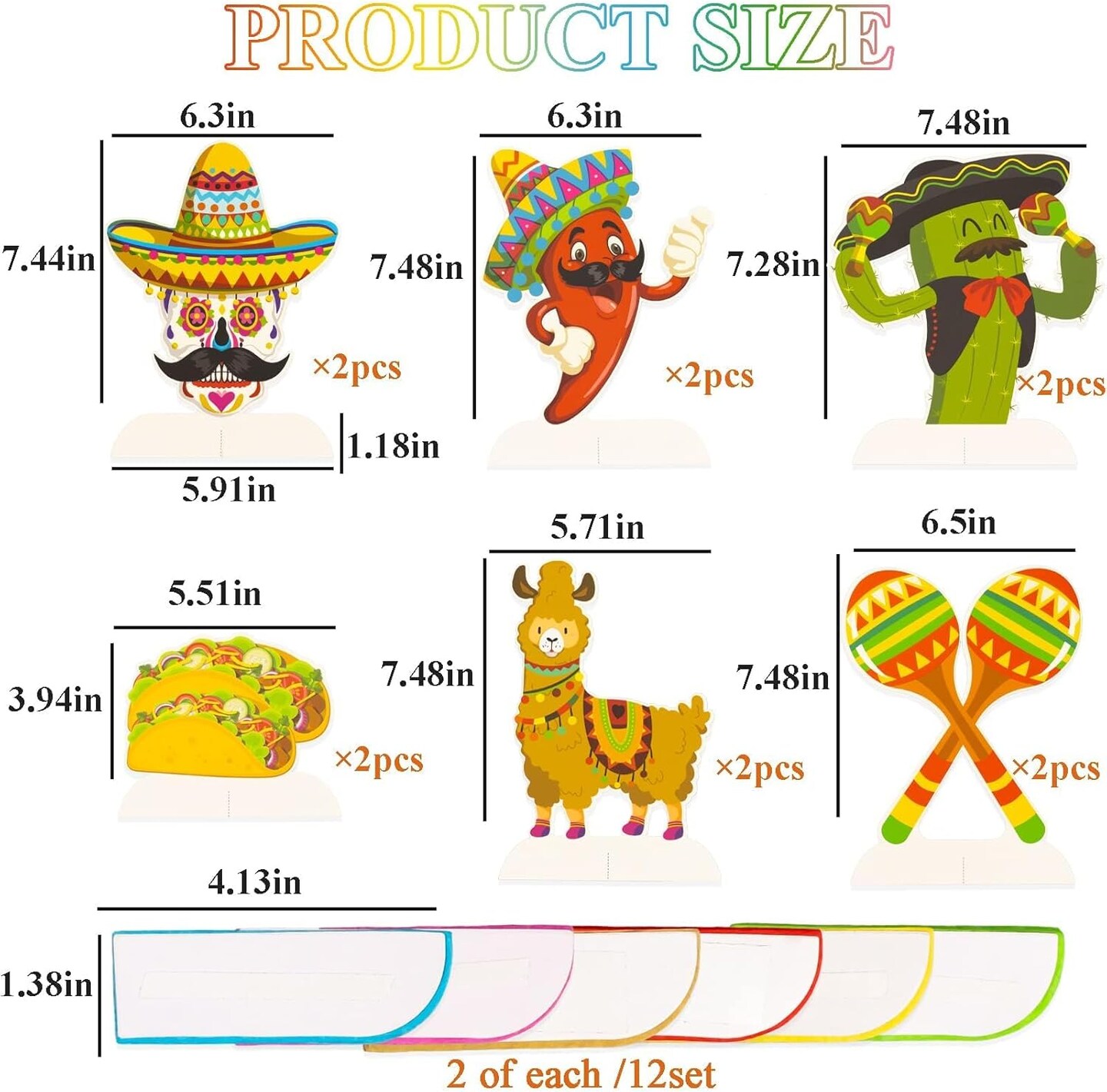 12pcs Fiesta Mexican Party Table Decoration Centerpiece - 8&#x201D; Paper 5 Cinco De Mayo Party Table Decoration Honeycomb for Fiesta Mexican Themed Taco Party Birthday Day of the Dead Decor Supplies