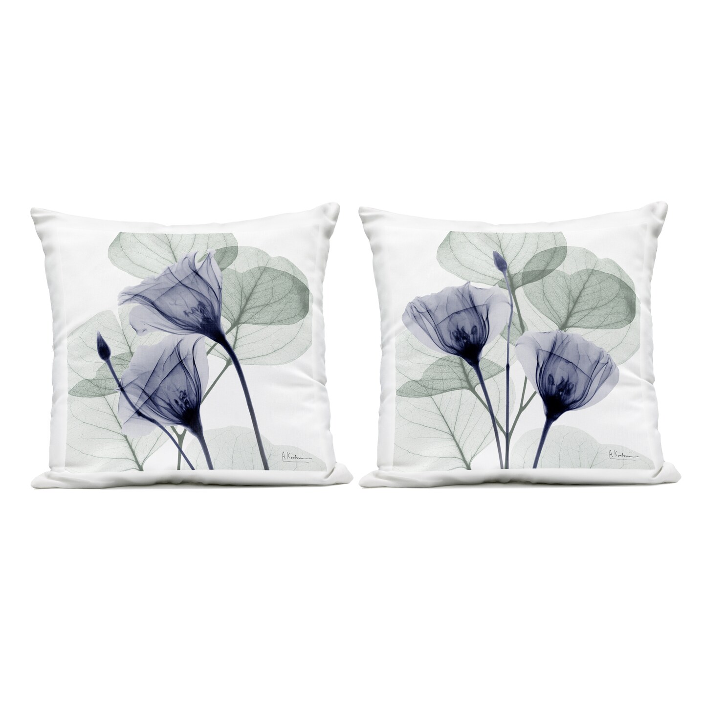 Stupell Industries Fading Florals &#x26; Herbs 2pc Outdoor Printed Pillow Set design by Albert Koetsier, 18 x 7 x 18