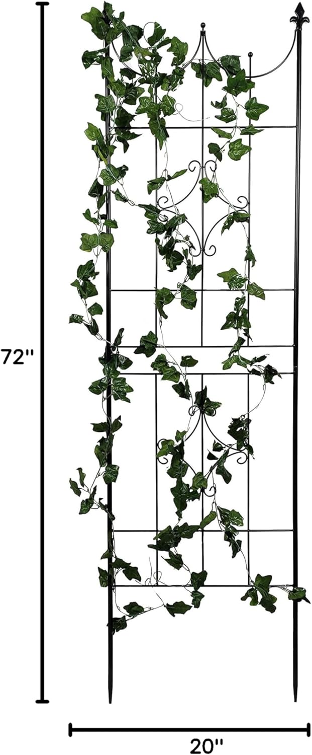 Larger Garden Trellis Plant Support Wire Lattice Grid Panel Stake Fence, 70&#x22;x20&#x22;