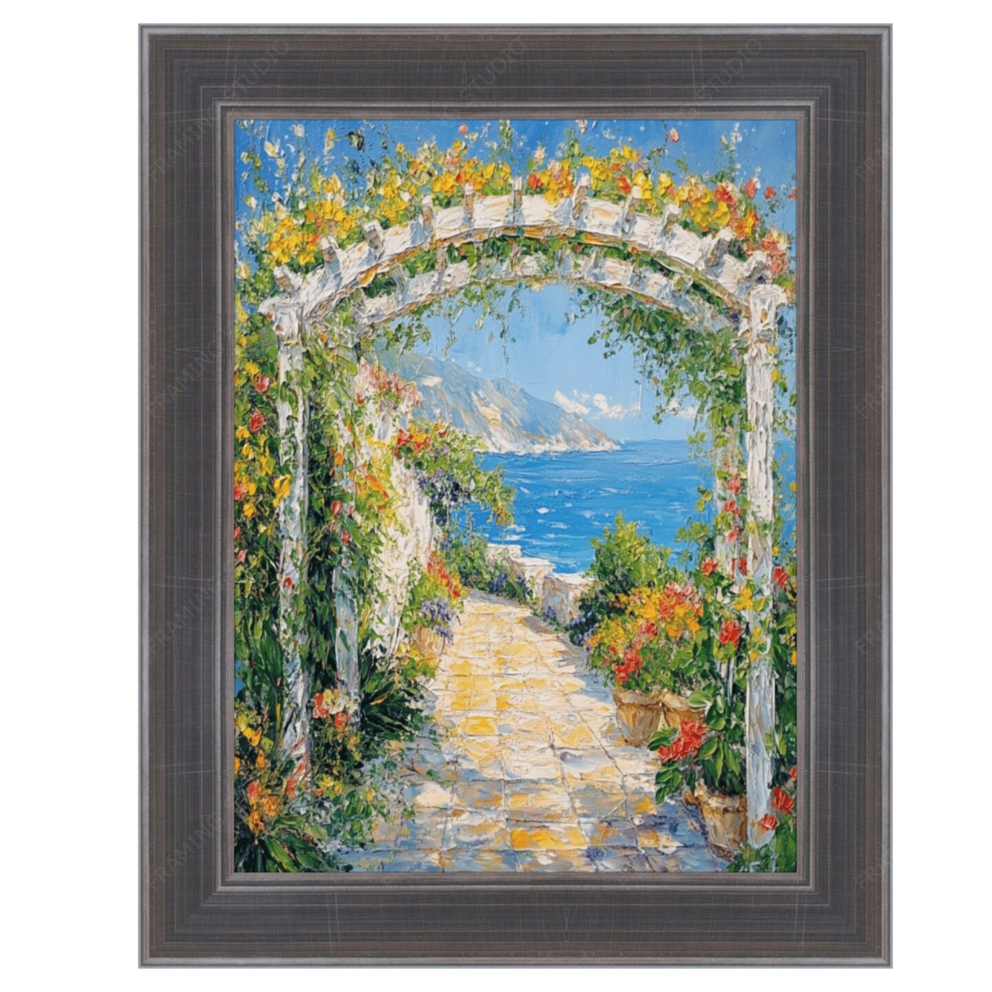 Silver Gunmetal Pewter Scoop Picture Frame 16x20 frame