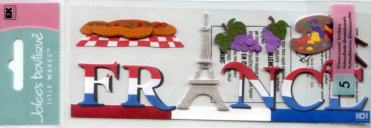 Jolee&#x27;s Boutique France Dimensional Stickers