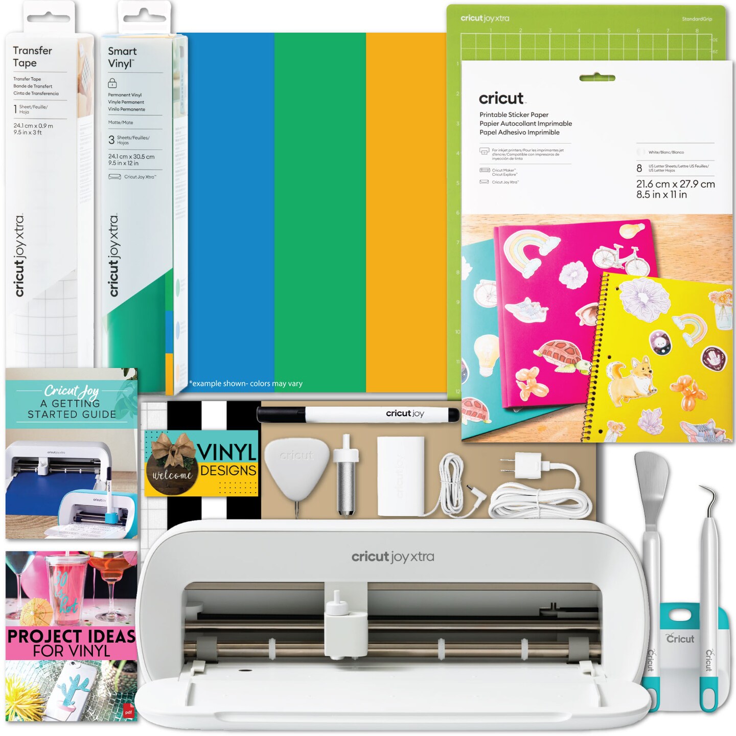 Cricut Joy Xtra Electric Die-Cutting Machine with Printable Sticker Paper and Vinyl Bundle