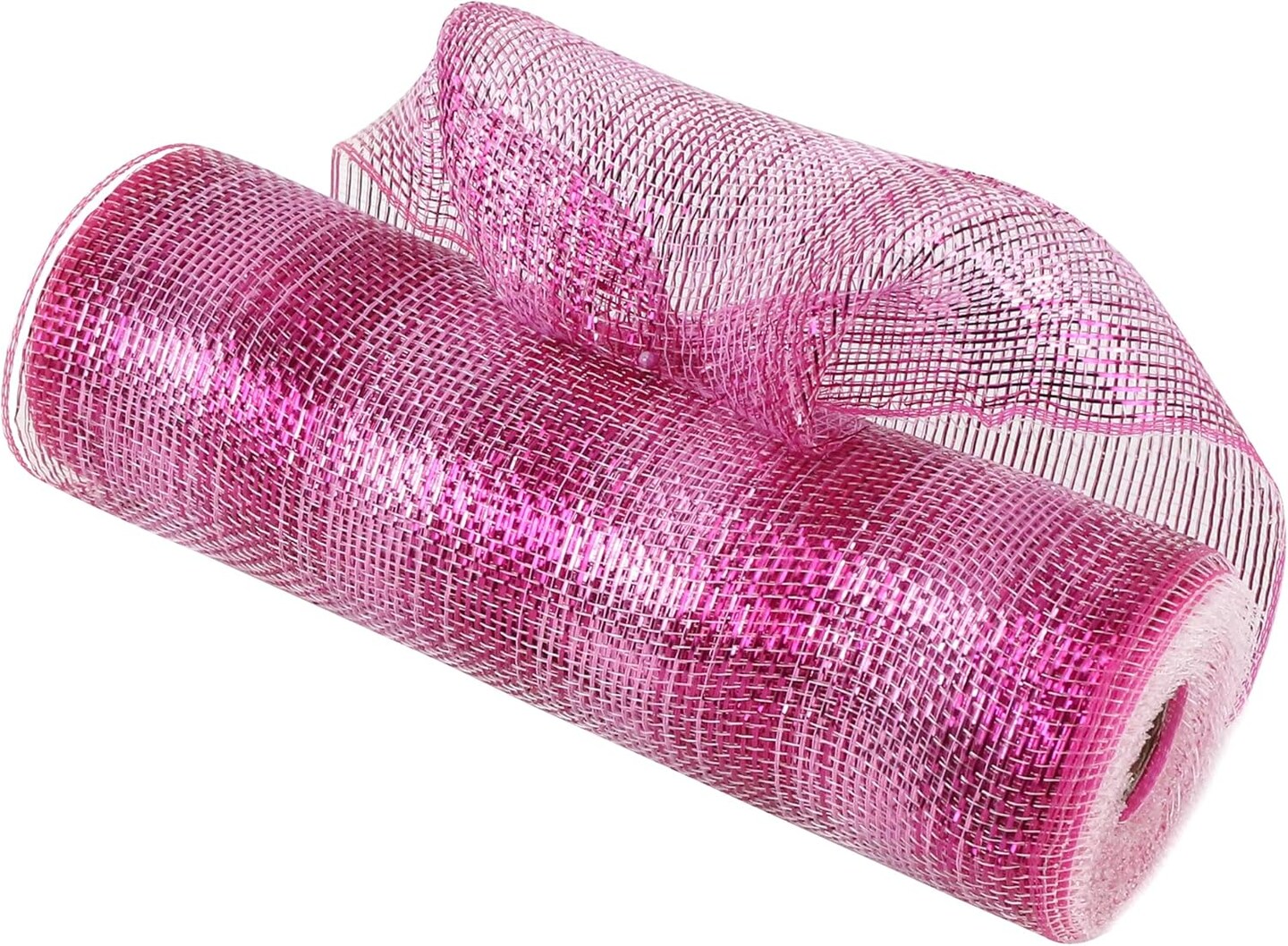 Pink Deco Mesh 10 Inch Valentine Hot Pink Mesh Ribbon Fabric Mesh Roll Decorative Mesh Wreath Supplies
