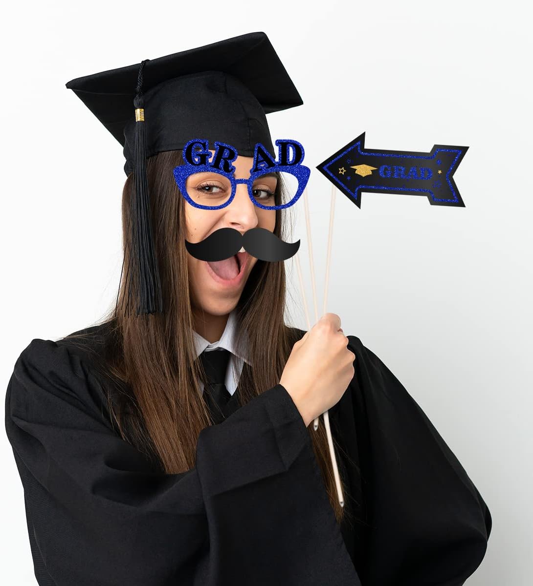 Graduation Photo Booth Props-Blue Class of 2025