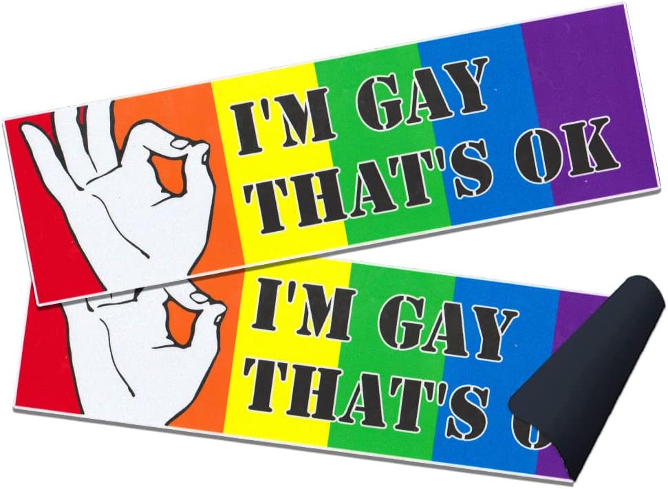 2PCS Gay Pride Bumper Stickers for Cars, LGBTQ Rainbow Magnetic Bumper Stickers for Adults Reusable Pride Month Decorations Magnetic Sign for Pride Parades Party Supplies Decorations Accessories