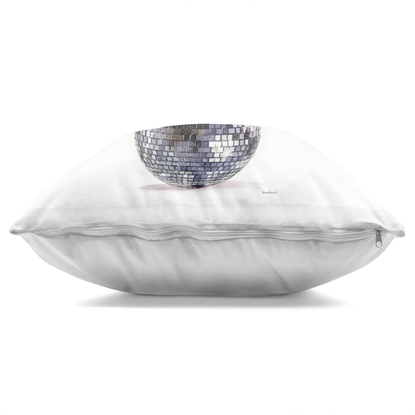 Stupell Industries Polar Bear on Disco Ball Decorative Printed Pillow design by Amanda Greenwood, 18 x 7 x 18
