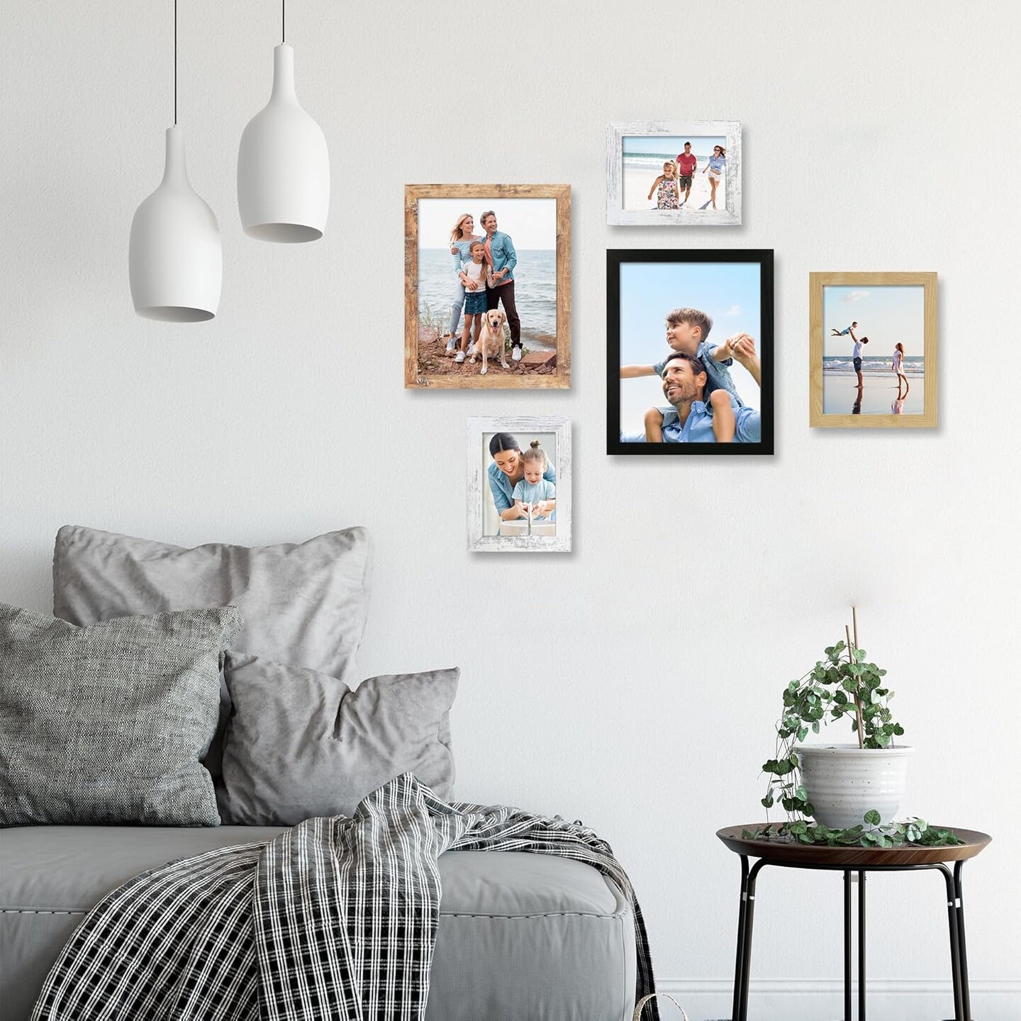 Set of 4 - 4x6 Inch Real Glass Picture Frame (Multicolor)