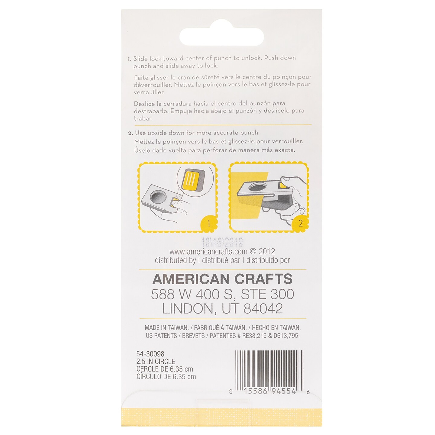 EK Tools Large Circle Punch, 2.5 inch with Safety Lock - Create Precise Circles with Paper or Cardstock - Hole Puncher for Handmade Cards, Scrapbooking, Gift Tags, DIY Cupcake Toppers, and Crafts