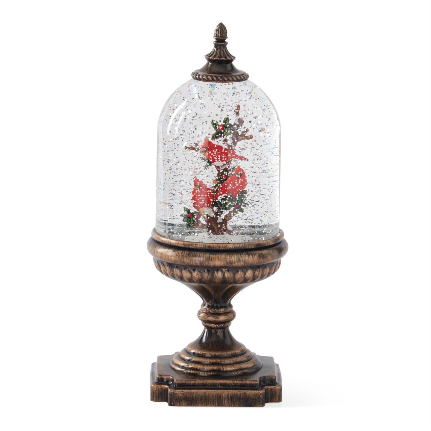 12.25&#x2033; Spinning Cardinal LED Water Snow Globe