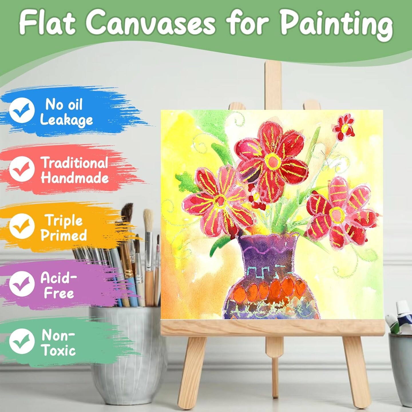 Mini Canvases for Painting, 4x4In Canvas in Bulk 72 Pack(72pack-4x4in)