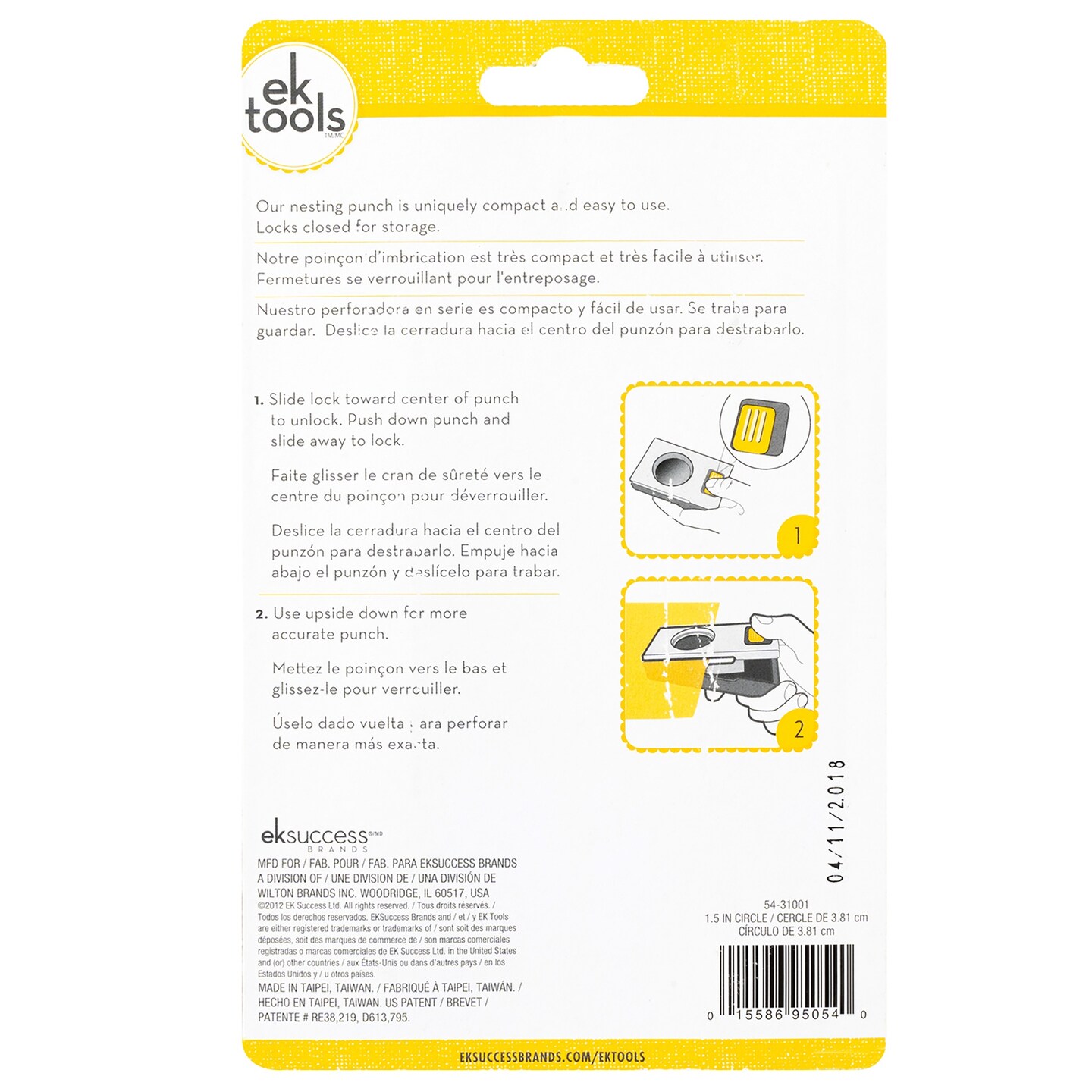 EK Tools Large Circle Punch, 1.5 inch with Safety Lock - Create Precise Circles with Paper or Cardstock - Hole Puncher for Handmade Cards, Scrapbooking, Gift Tags, DIY Projects, and Crafts