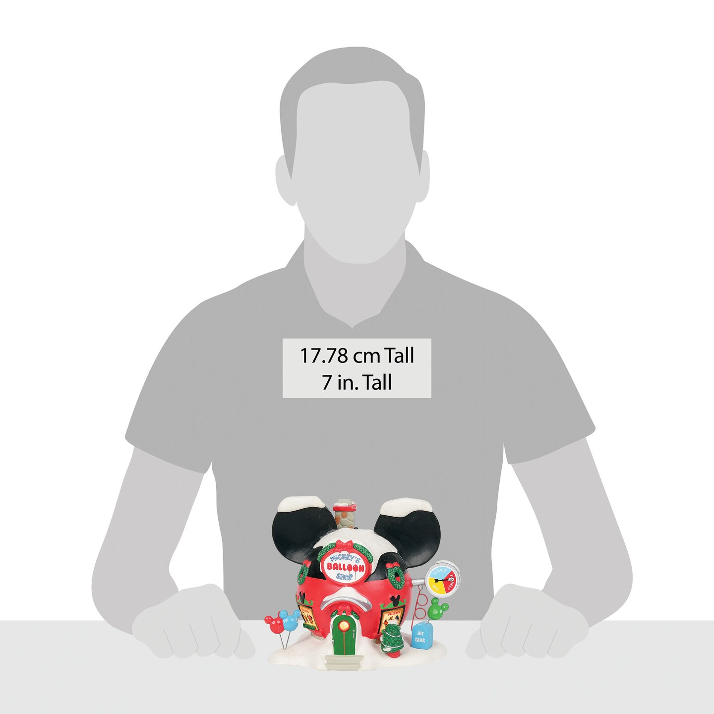 Department 56 Disney Village Mickey&#x27;s Balloon Inflators Lit Christmas Building 7in H