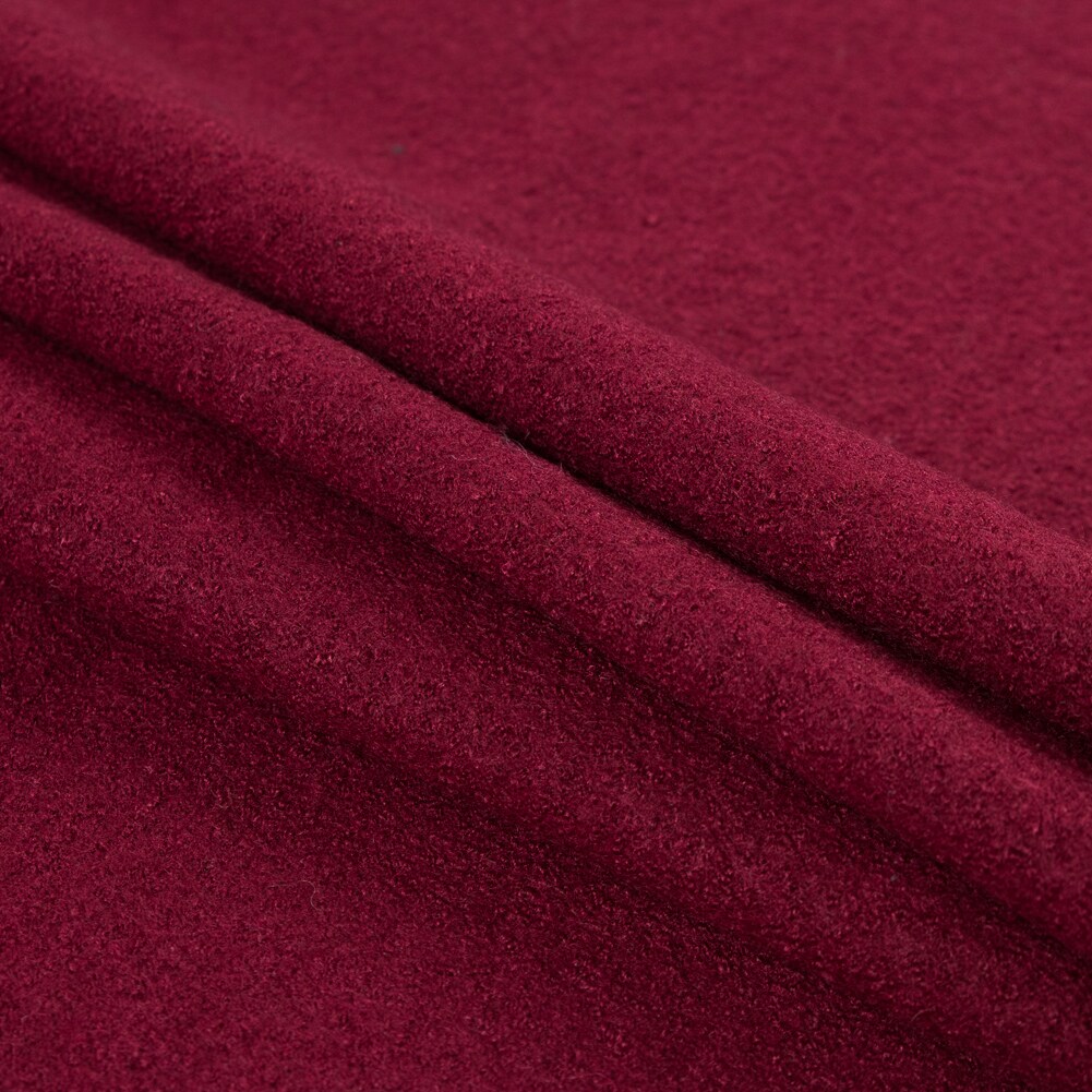 1 Yard Rumba Red Boiled Wool Coating Fabric Solid Warm Winter Textile 59 inch Width