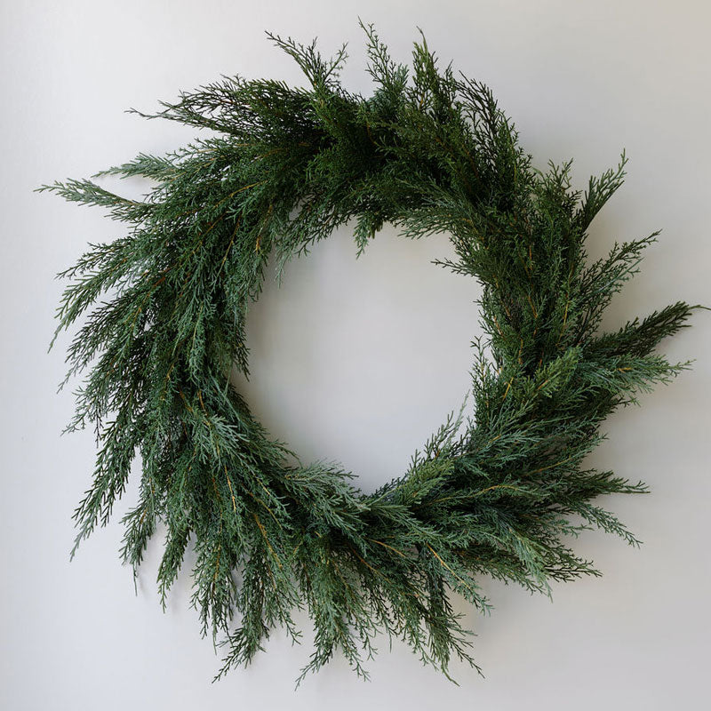 30&#x22; Faux Evergreen Cedar Wreath